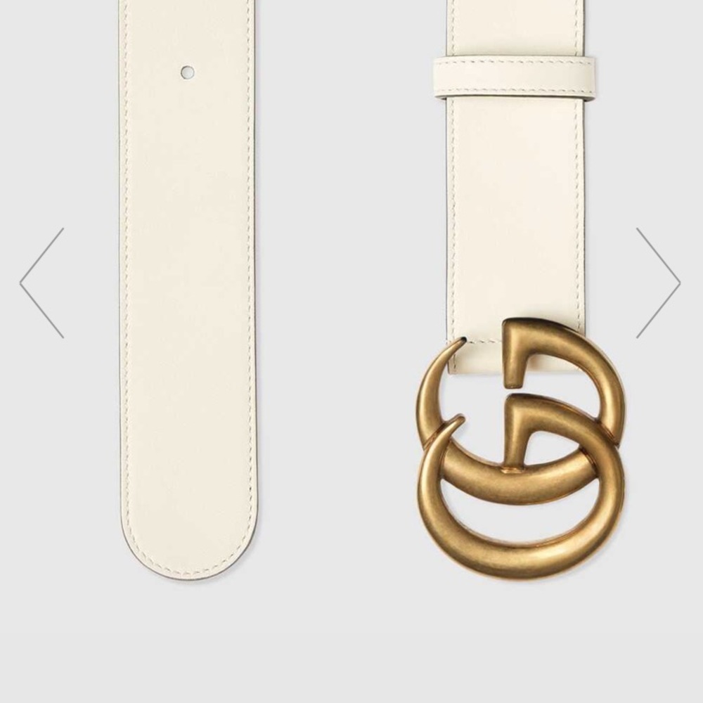 100% Authentic Gucci belt white with gold buckle